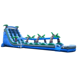 65 foot double lane inflatable water slide tropical marble2 174949 1 22' Blue Tropic Splash n Ride