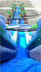65 foot double lane inflatable water slide tropical marble5 174949 1 22' Blue Tropic Splash n Ride
